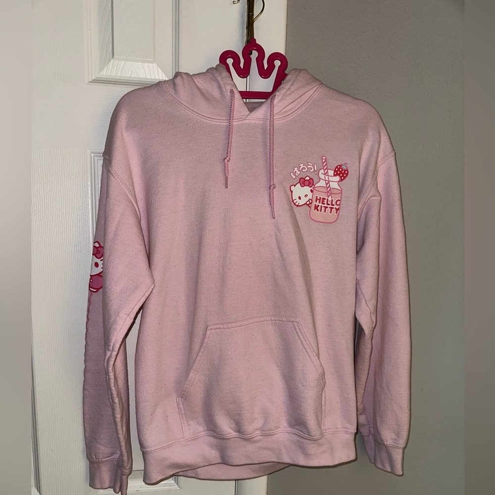 Hello Kitty Pink Strawberry Milk Hoodie